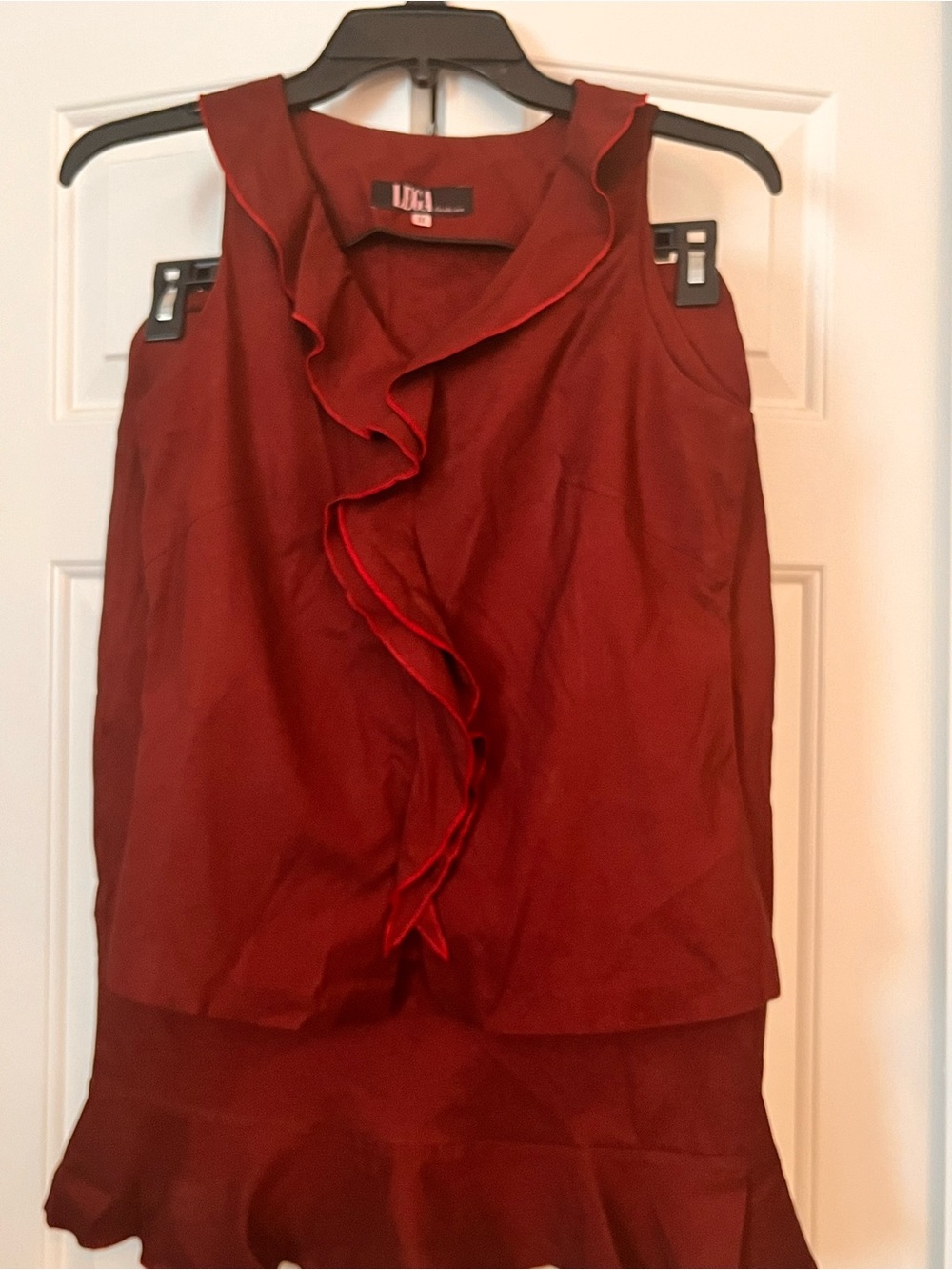 Lega Fashion Lauren Red Ruffle Sleeveless Camisole Set